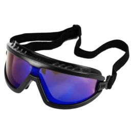 Black/Blue Mirrored Safety Goggles