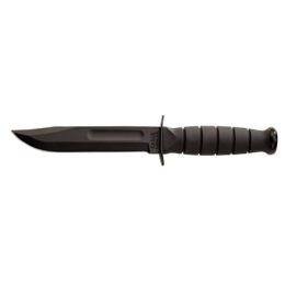 KA-BAR Short Fixed 5.25 in Black Blade Kraton Handle (Color: Black, Material: Leather)